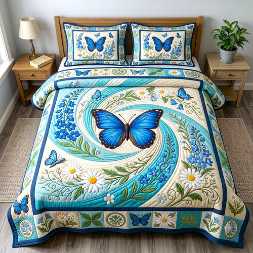 Butterfly Garden 3-Piece Quilted Bedding Set GFTONMU2687