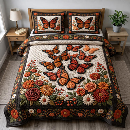 Butterfly Garden 3-Piece Quilted Bedding Set GFTONMU2689