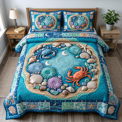 Coastal Whisper 3-Piece Quilted Bedding Set GFTONMU2698