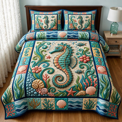 Coastal Whisper 3-Piece Quilted Bedding Set GFTONMU2701