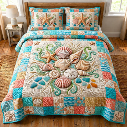 Coastal Whisper 3-Piece Quilted Bedding Set GFTONMU2702