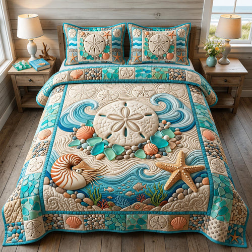Coastal Whisper 3-Piece Quilted Bedding Set GFTONMU2703