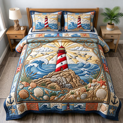 Coastal Whisper 3-Piece Quilted Bedding Set GFTONMU2704