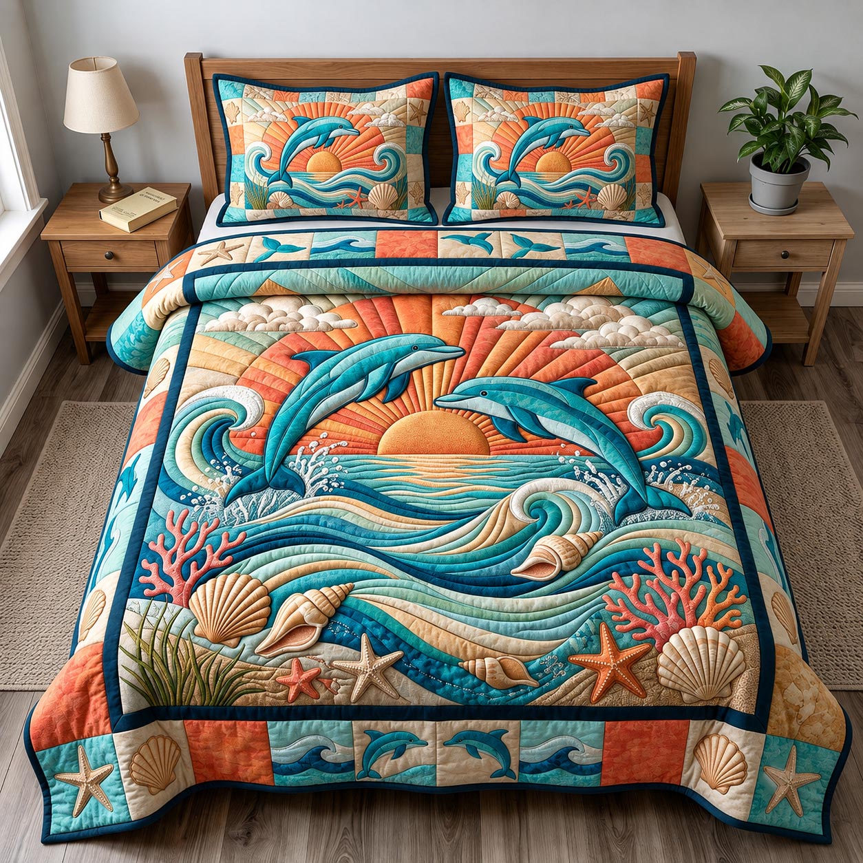 Coastal Whisper 3-Piece Quilted Bedding Set GFTONMU2707
