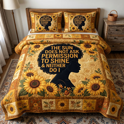 Melanin Queen 3-Quilted Bedding Set GFTONMU272