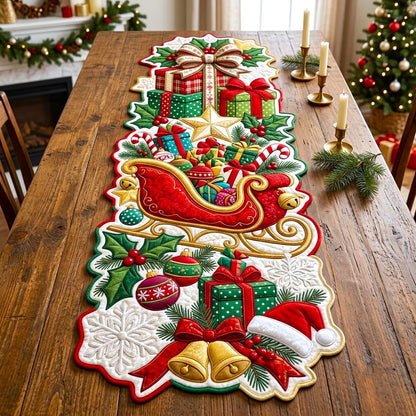 Christmas Spirit Custom Shape Quilted Table Runner GFTONMU2722