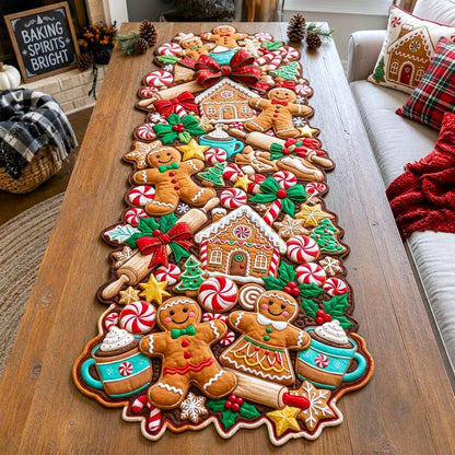 Christmas Spirit Custom Shape Quilted Table Runner GFTONMU2727