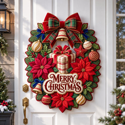 Christmas Spirit Custom Shape Quilted Door Hanger GFTONMU2736
