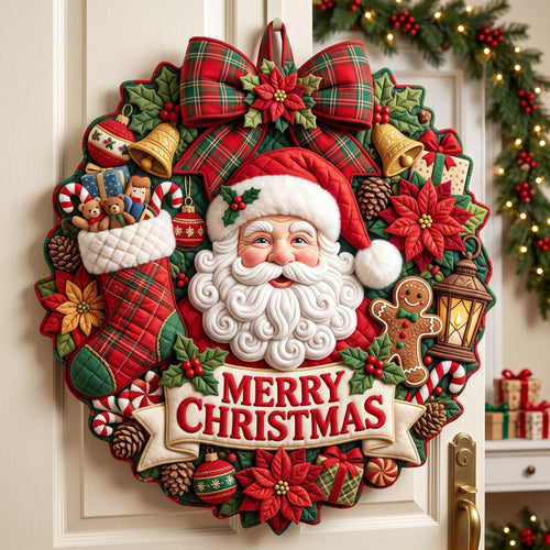 Christmas Spirit Custom Shape Quilted Door Hanger GFTONMU2737