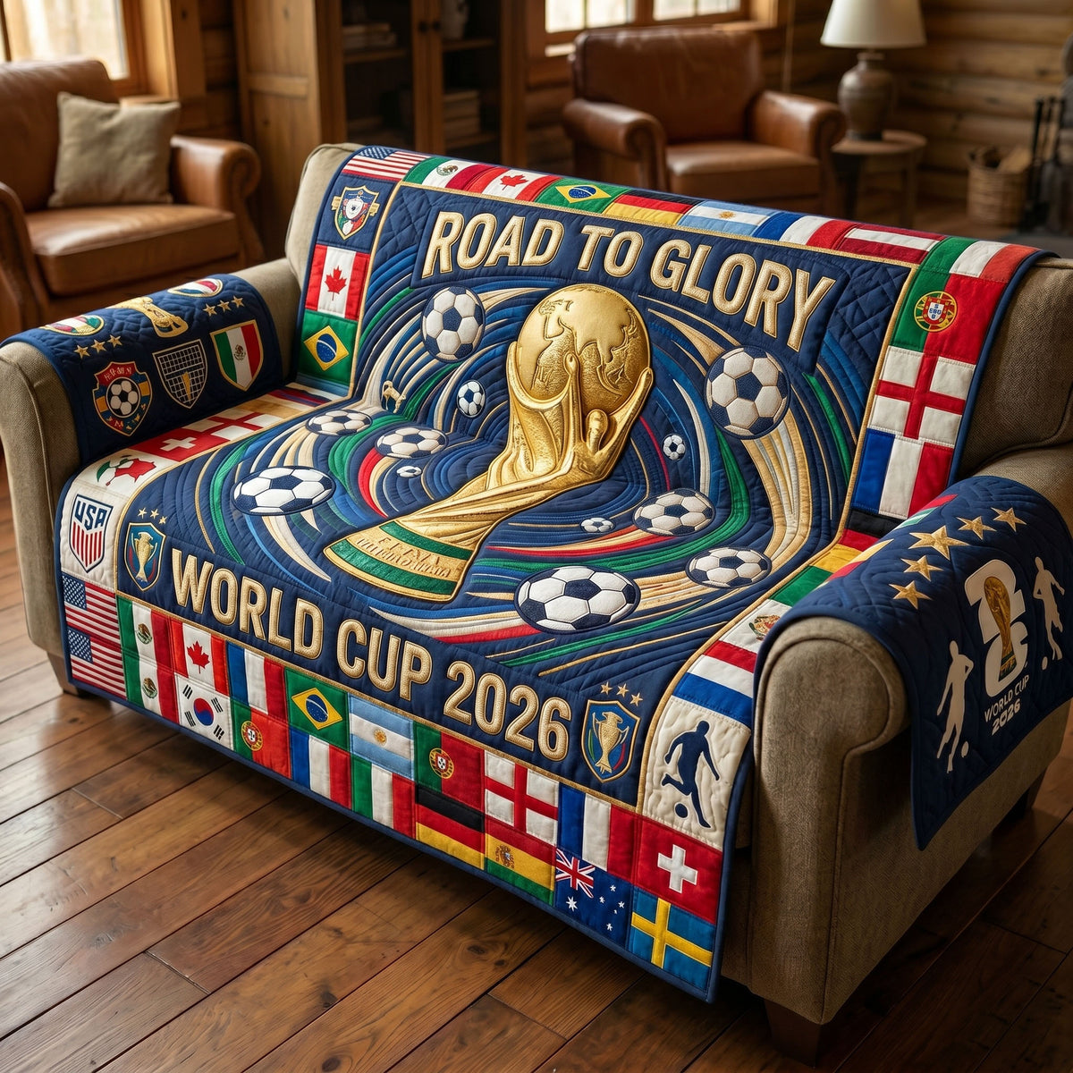 World Cup Quilted Sofa Cover GFTONMU274