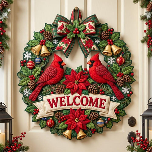 Christmas Spirit Custom Shape Quilted Door Hanger GFTONMU2740