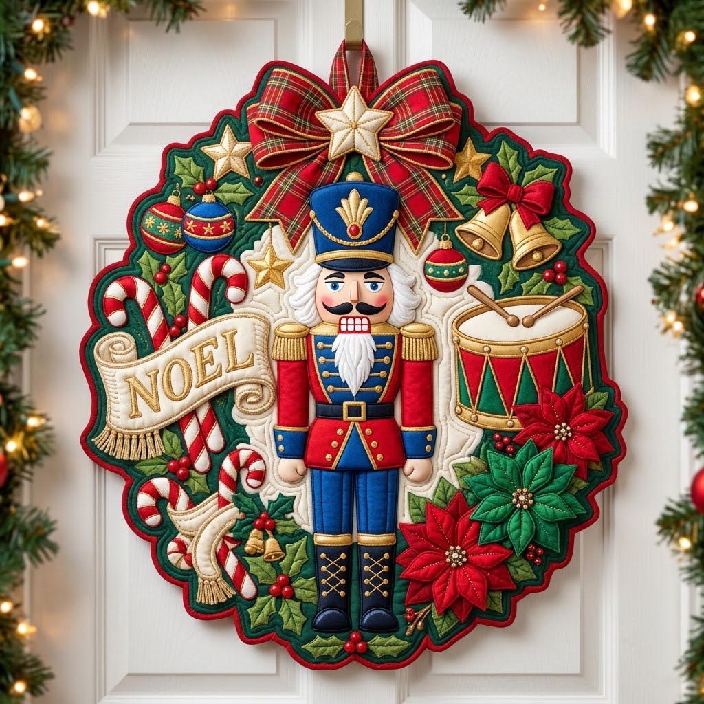 Christmas Spirit Custom Shape Quilted Door Hanger GFTONMU2741