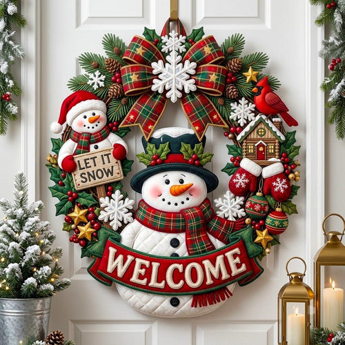 Christmas Spirit Custom Shape Quilted Door Hanger GFTONMU2742