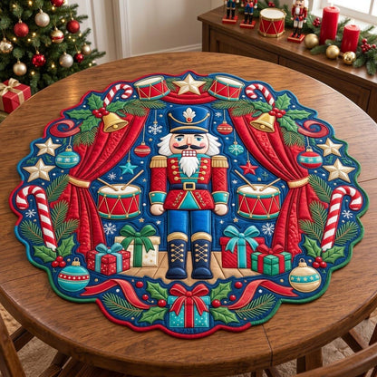 Christmas Spirit Custom Shape Quilted Table Topper GFTONMU2743