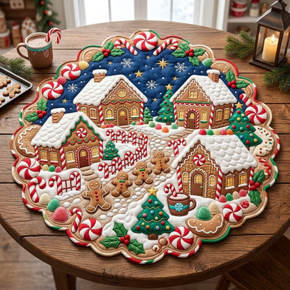 Christmas Spirit Custom Shape Quilted Table Topper GFTONMU2745