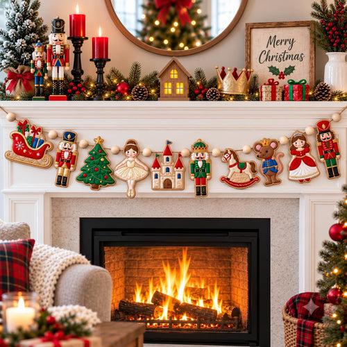 Christmas Spirit Custom Shape Quilted Garland GFTONMU2750