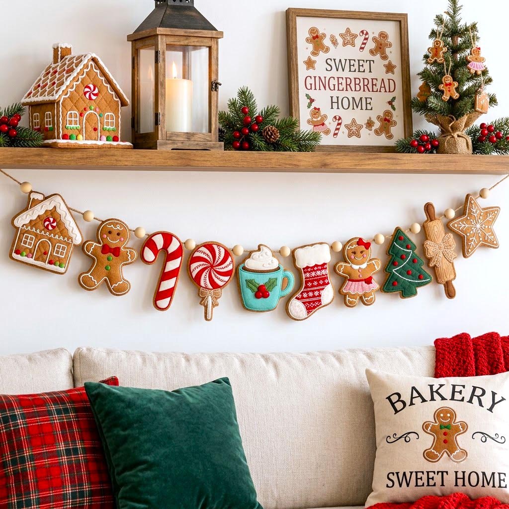 Christmas Spirit Custom Shape Quilted Garland GFTONMU2752