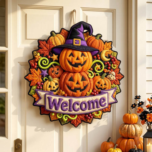 Haunted Halloween Custom Shape Quilted Door Hanger GFTONMU2756