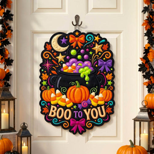 Haunted Halloween Custom Shape Quilted Door Hanger GFTONMU2760