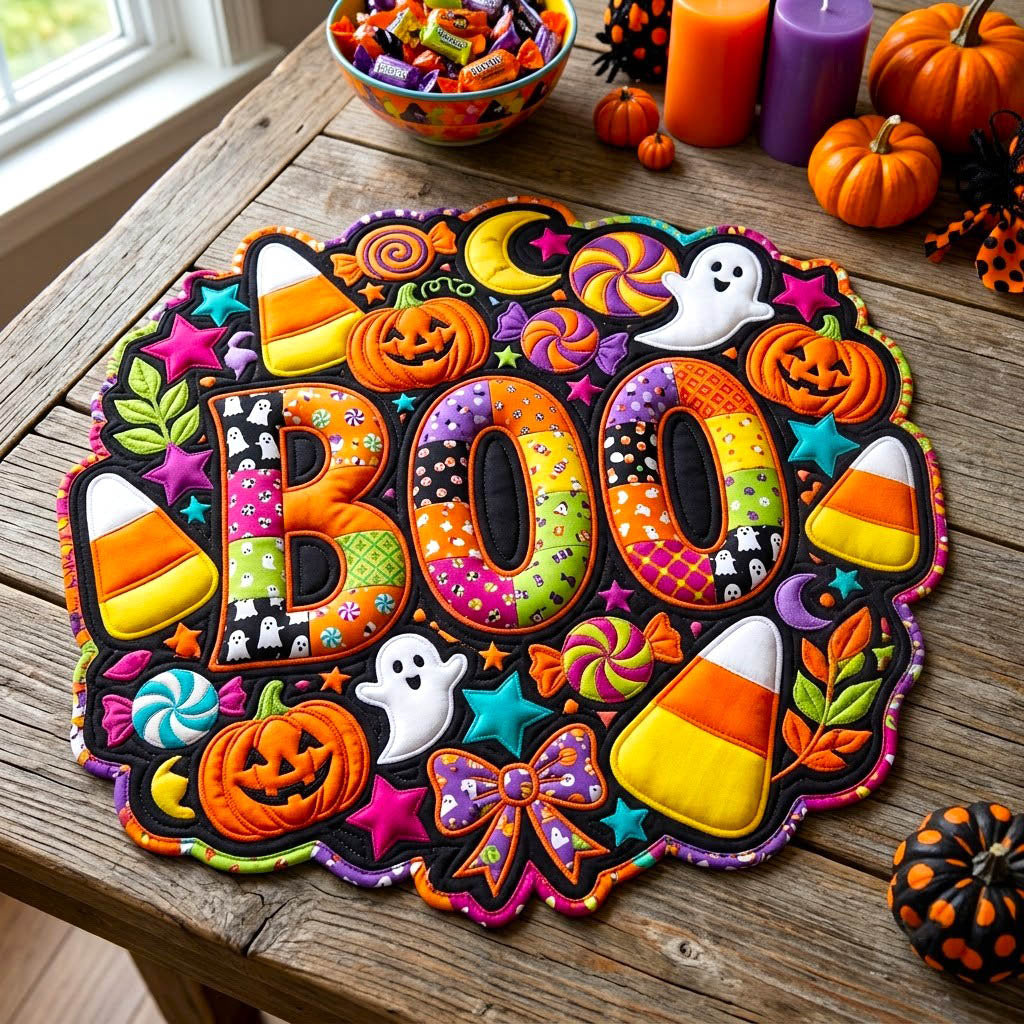 Haunted Halloween Custom Shape Quilted Placemat GFTONMU2771