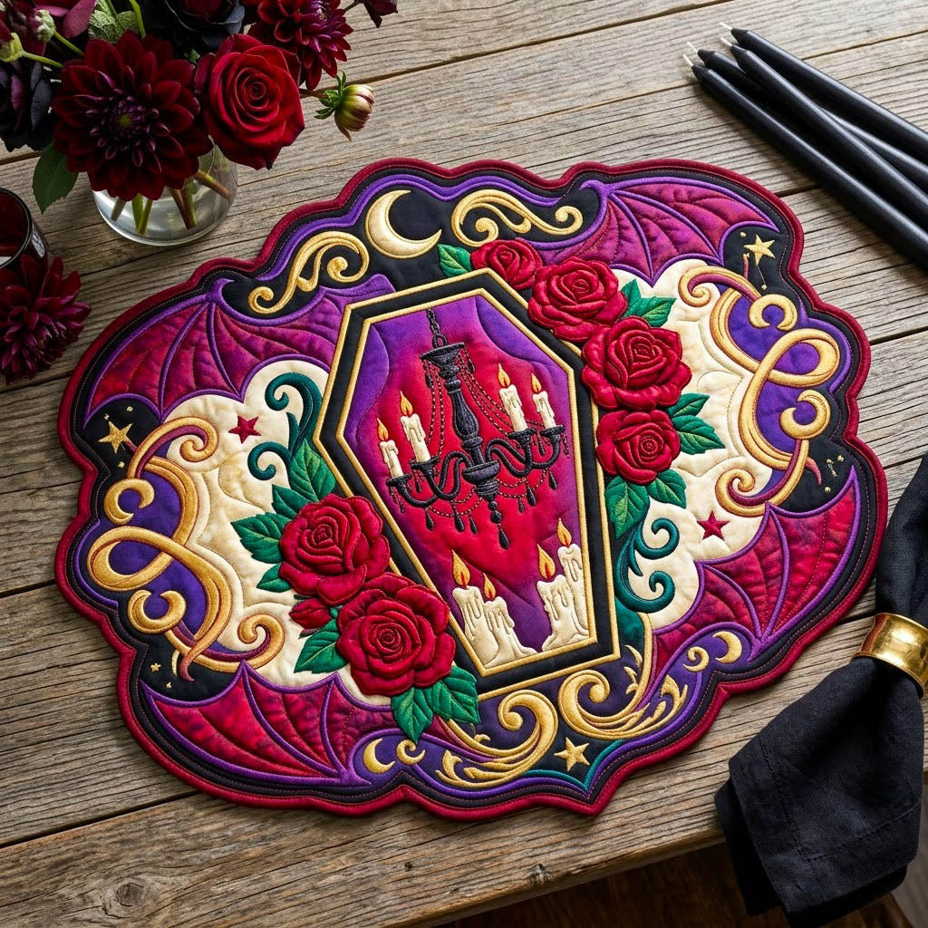 Haunted Halloween Custom Shape Quilted Placemat GFTONMU2774