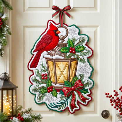 Red Cardinal Custom Shape Quilted Door Hanger GFTONMU2798