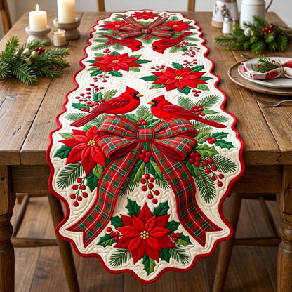 Red Cardinal Custom Shape Quilted Table Runner GFTONMU2811