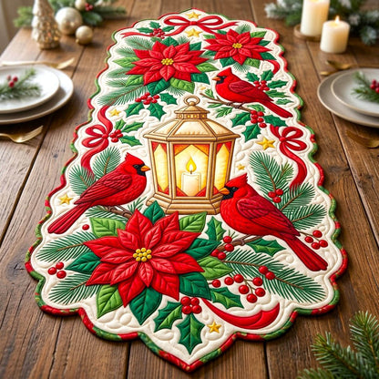 Red Cardinal Custom Shape Quilted Table Runner GFTONMU2814