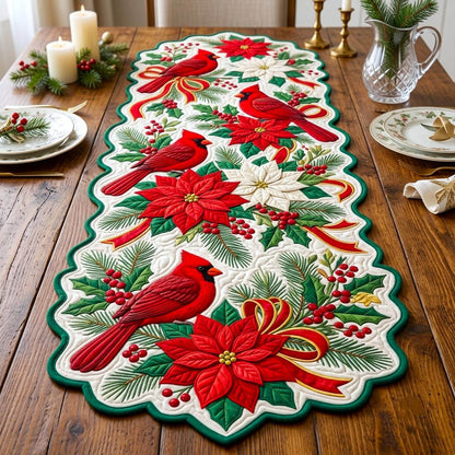 Red Cardinal Custom Shape Quilted Table Runner GFTONMU2816