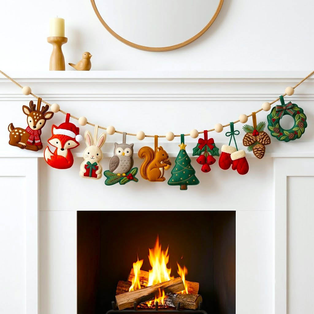 Christmas Spirit Custom Shape Quilted Garland GFTONMU2817