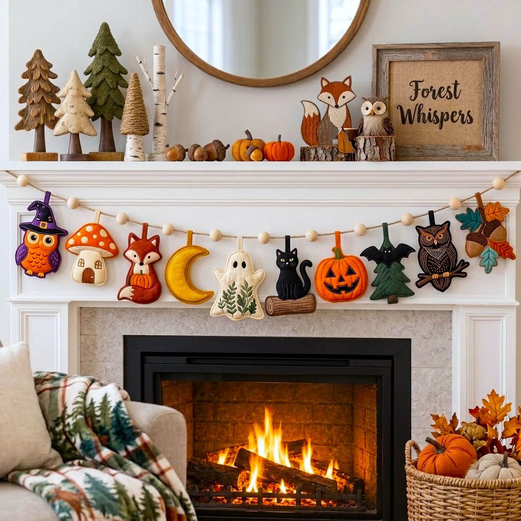 Haunted Halloween Custom Shape Quilted Garland GFTONMU2821