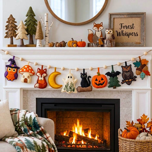 Haunted Halloween Custom Shape Quilted Garland GFTONMU2821