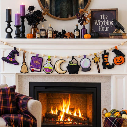 Haunted Halloween Custom Shape Quilted Garland GFTONMU2824