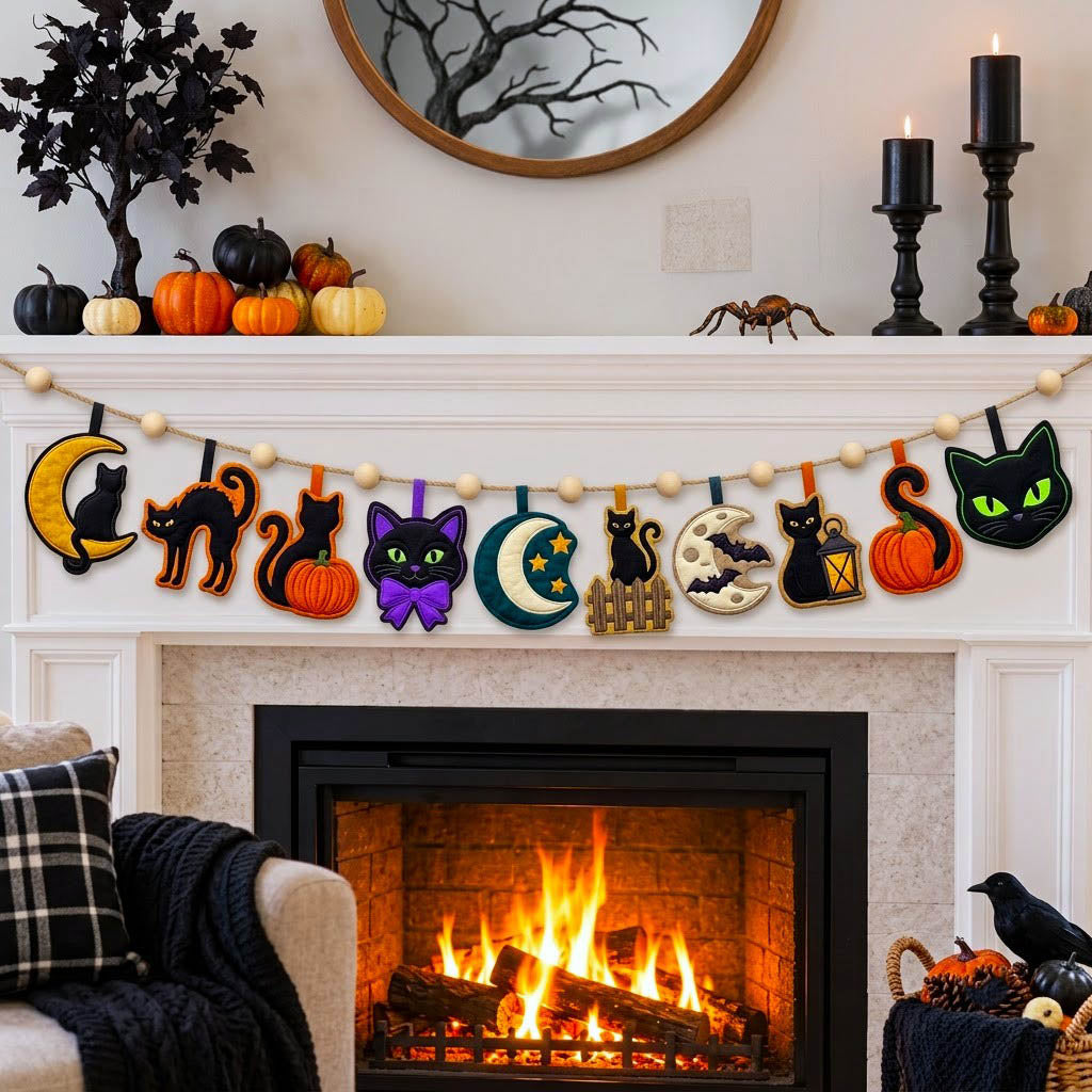 Haunted Halloween Custom Shape Quilted Garland GFTONMU2825