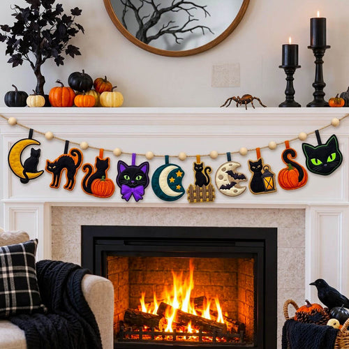 Haunted Halloween Custom Shape Quilted Garland GFTONMU2825