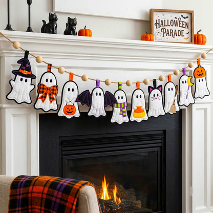 Haunted Halloween Custom Shape Quilted Garland GFTONMU2827