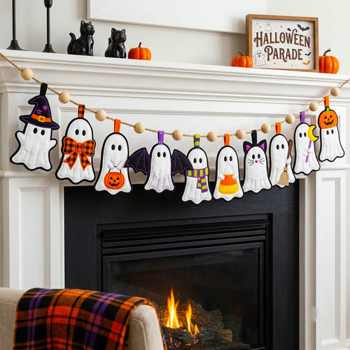 Haunted Halloween Custom Shape Quilted Garland GFTONMU2827