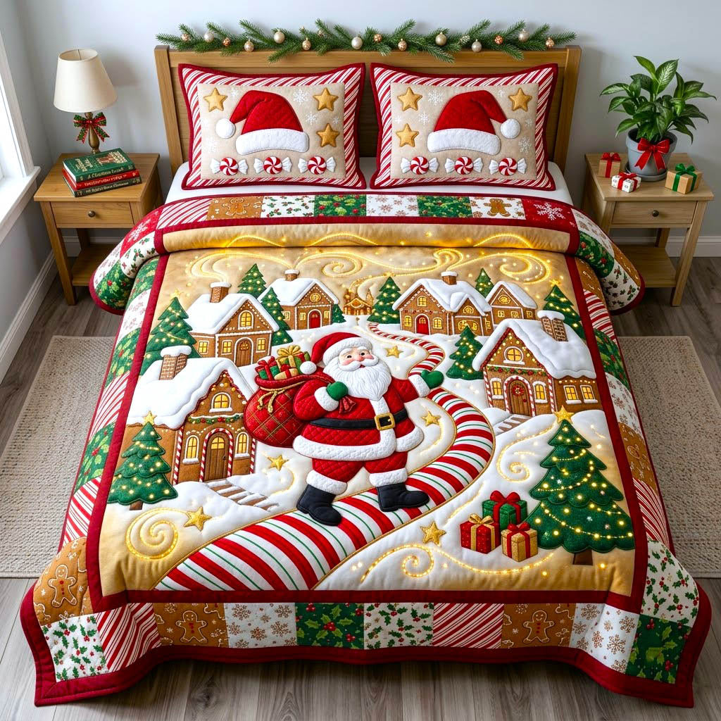 Christmas Spirit 3-Piece Quilted Bedding Set GFTONMU2867