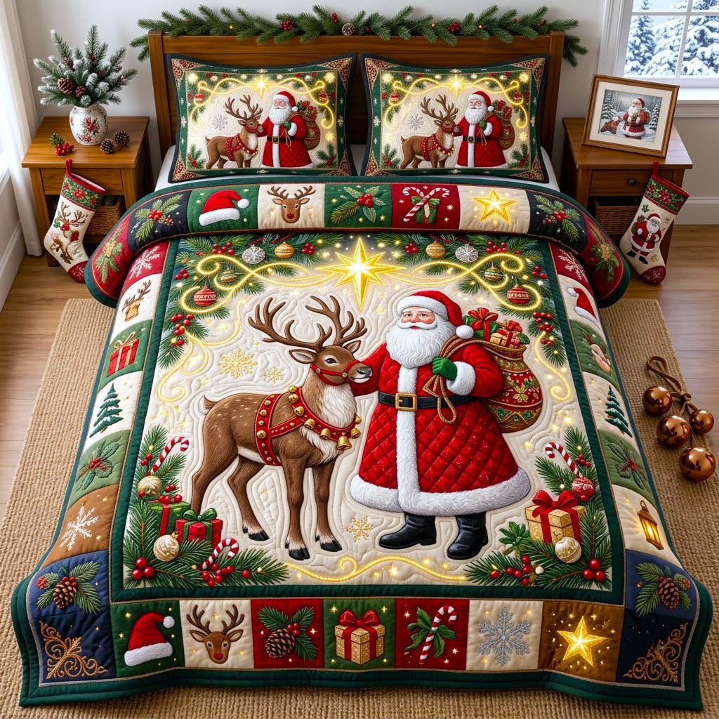 Christmas Spirit 3-Piece Quilted Bedding Set GFTONMU2868