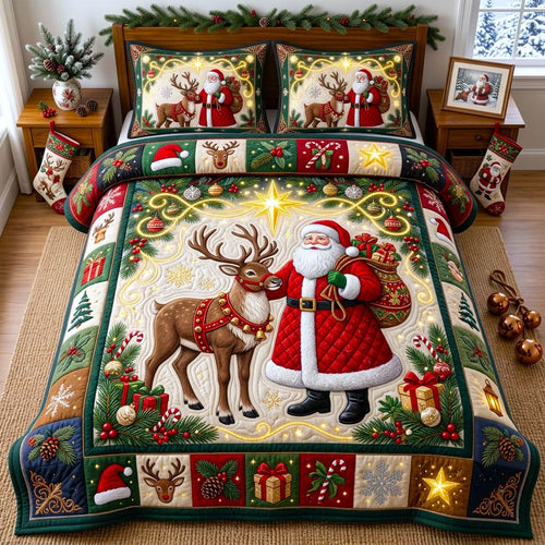 Christmas Spirit 3-Piece Quilted Bedding Set GFTONMU2868