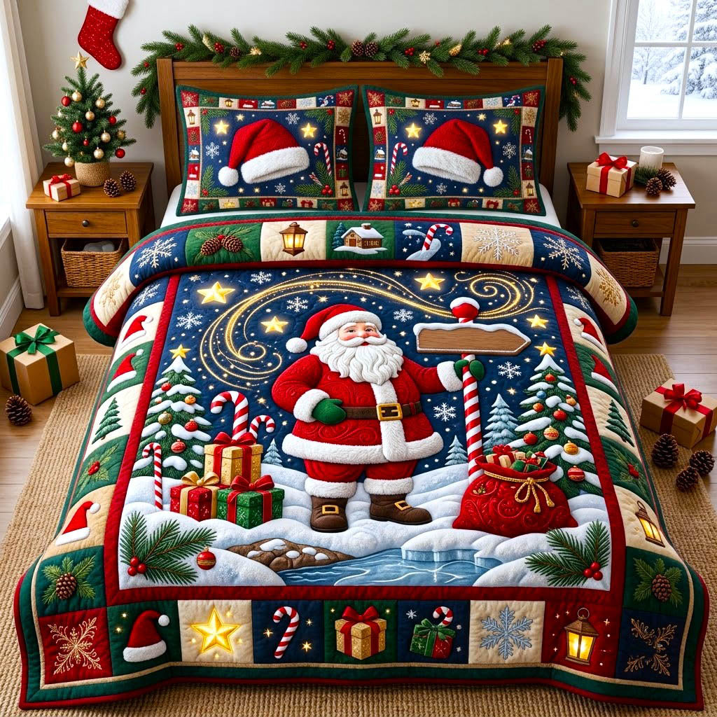 Christmas Spirit 3-Piece Quilted Bedding Set GFTONMU2870