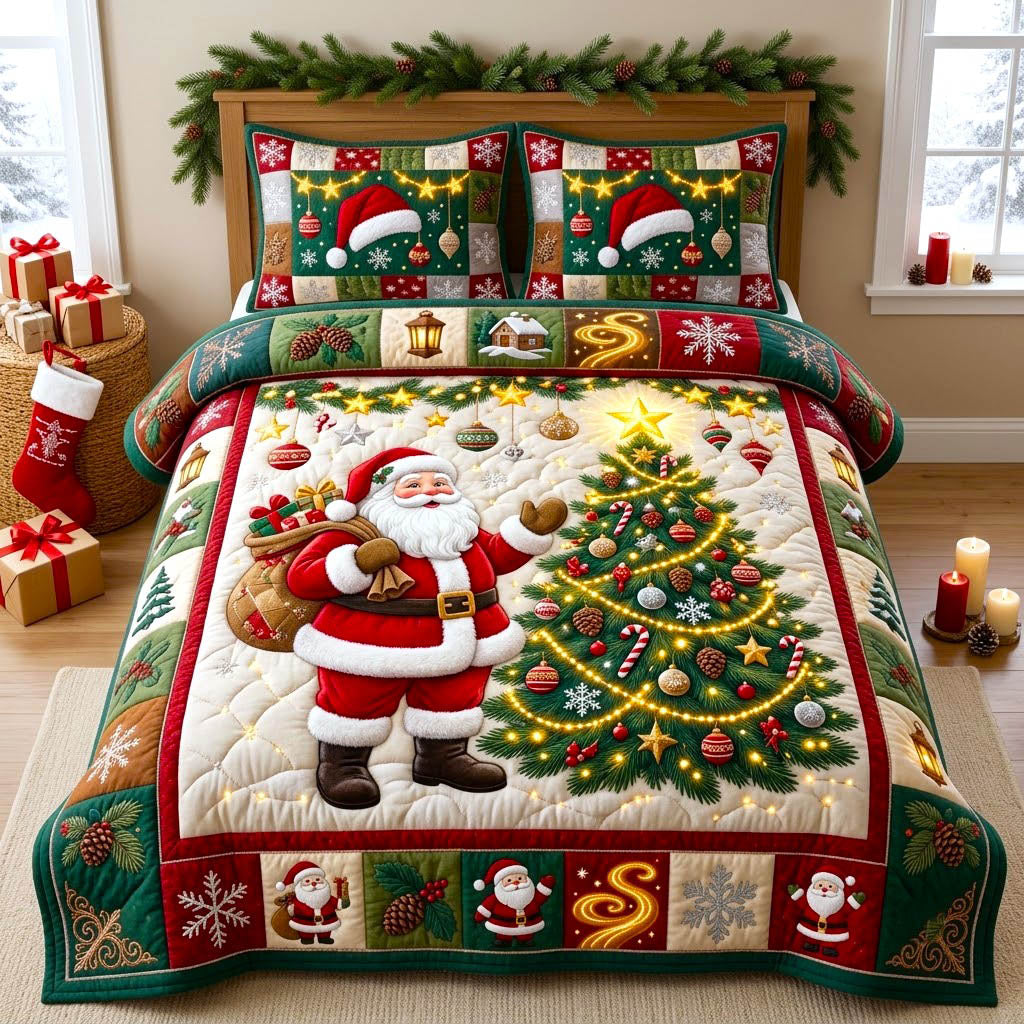 Christmas Spirit 3-Piece Quilted Bedding Set GFTONMU2871