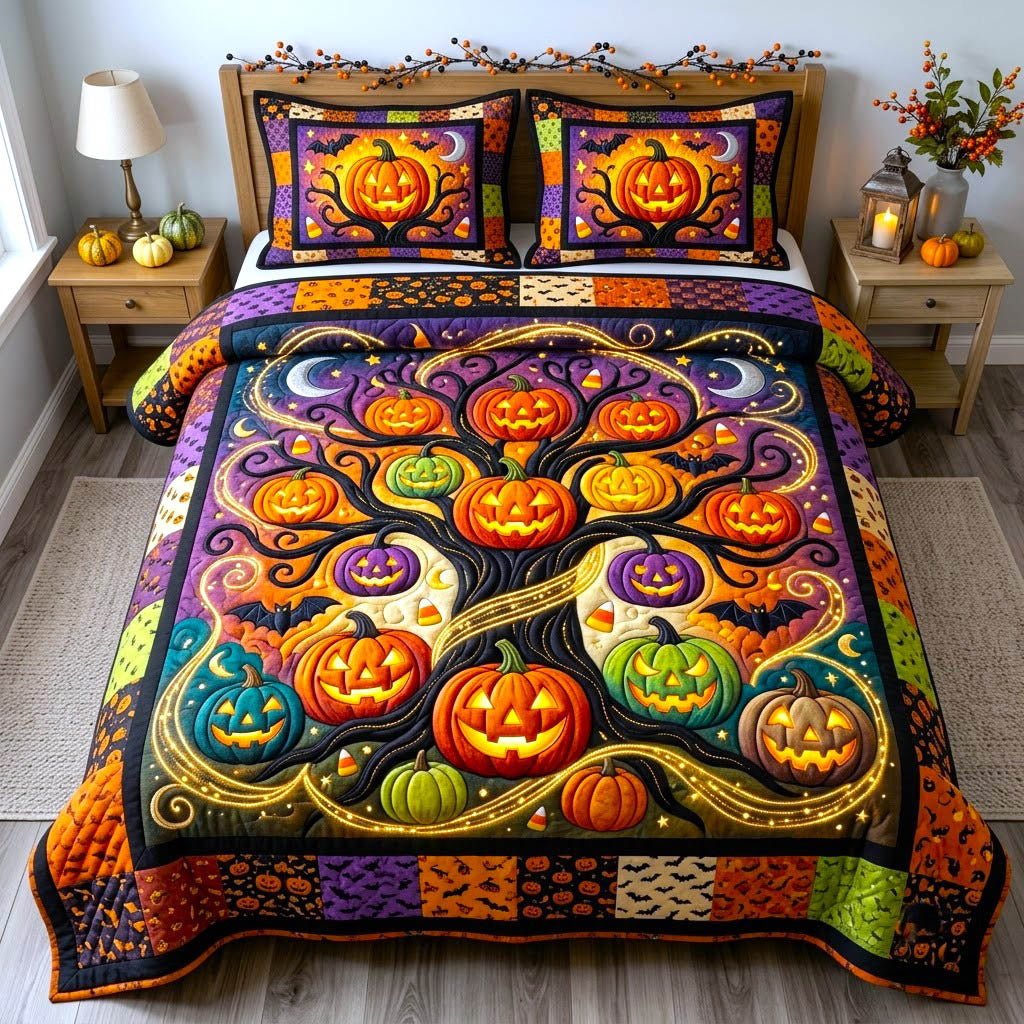 Haunted Halloween 3-Piece Quilted Bedding Set GFTONMU2872