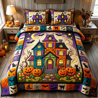 Haunted Halloween 3-Piece Quilted Bedding Set GFTONMU2873