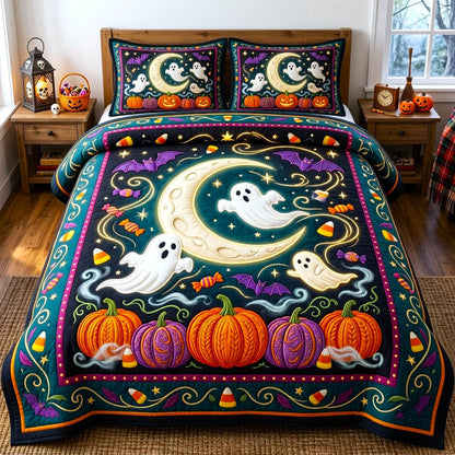 Haunted Halloween 3-Piece Quilted Bedding Set GFTONMU2875