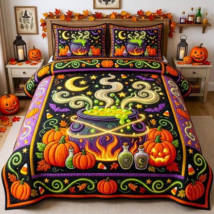 Haunted Halloween 3-Piece Quilted Bedding Set GFTONMU2876
