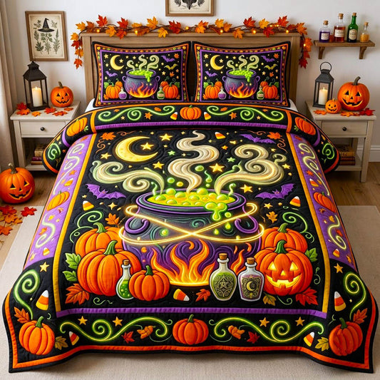 Haunted Halloween 3-Piece Quilted Bedding Set GFTONMU2876