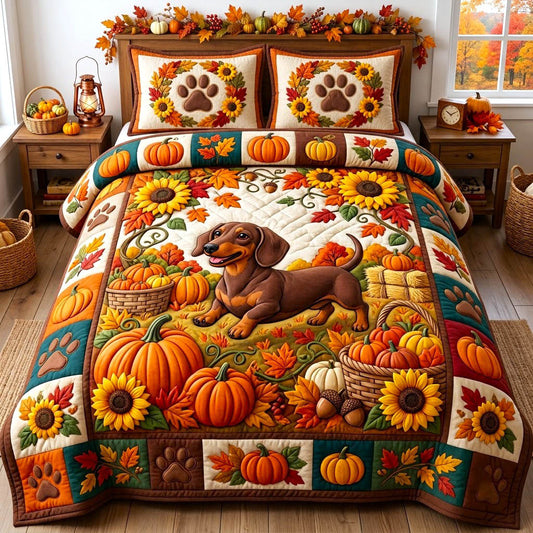 Dachshund Lover 3-Piece Quilted Bedding Set GFTONMU2907