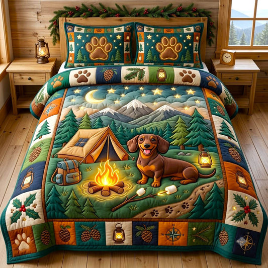 Dachshund Lover 3-Piece Quilted Bedding Set GFTONMU2910