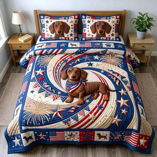 Dachshund Lover 3-Piece Quilted Bedding Set GFTONMU2912